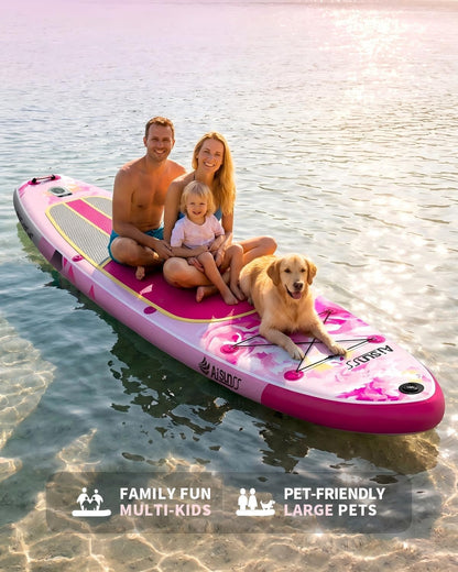 Inflatable Paddle Board for Adult, Paddle Board for All Skill Levels, Wide SUP Board with Primium Accessories Include SUP Carry Bag, Hand Pump, 10L Waterproof Bag