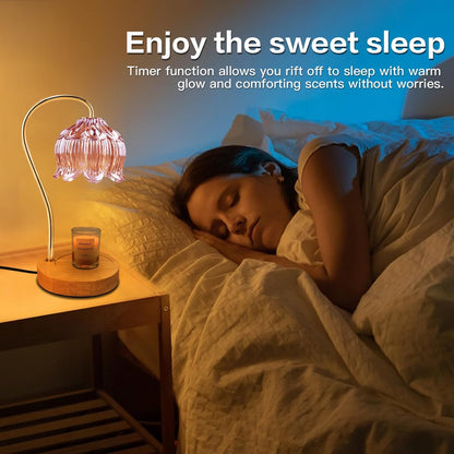 SupBri Flower Candle Warmer Lamp with Timer & Dimmer - Fits All Jar Scented Candles - Pink Birthday Gifts for Women, House Warming Gifts New Home Bedroom Decor