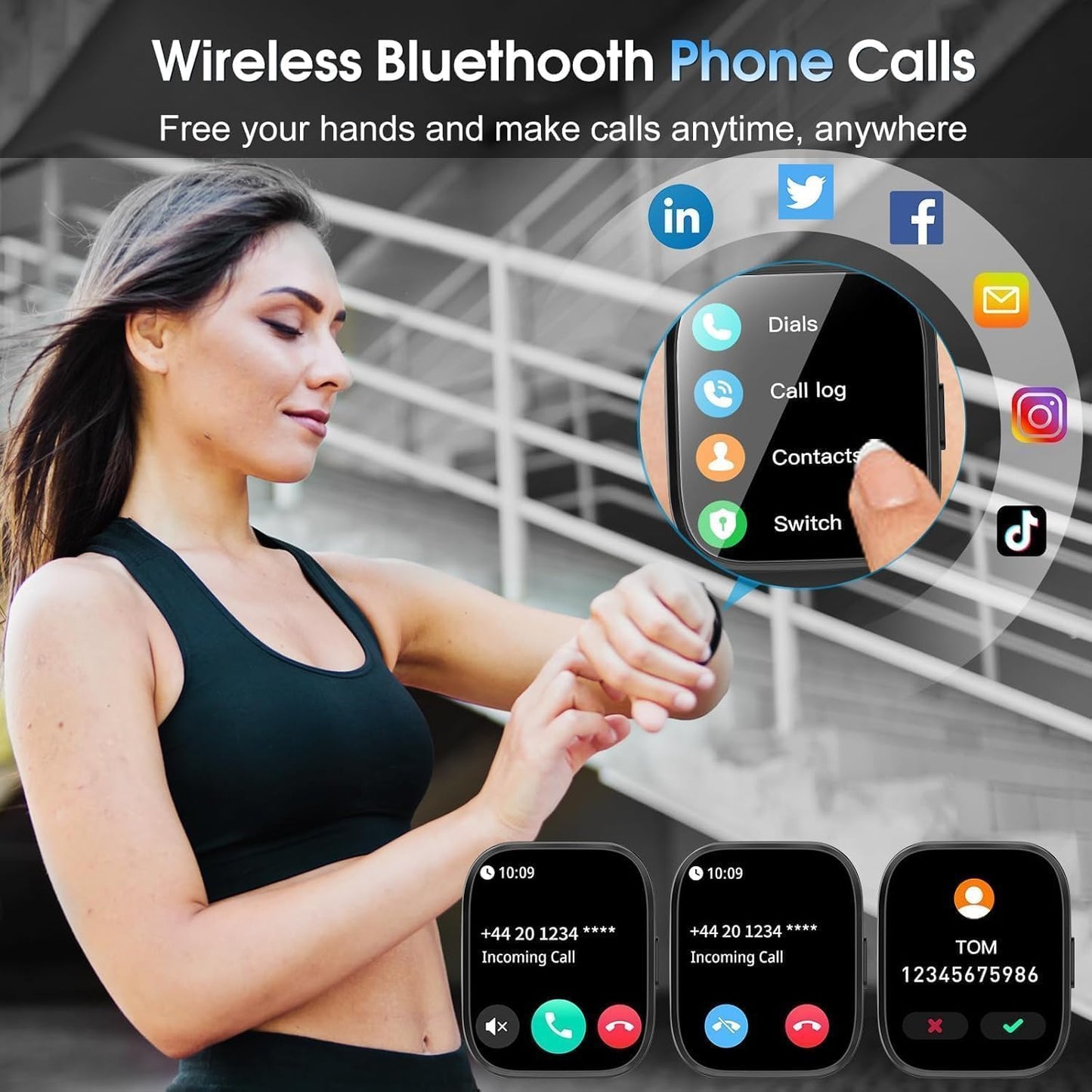 Smart Watch for Women, 1.85" TFT-Touch Screen Smartwatch with Call Function, 112 Sport Modes, Fitness Tracker with 24/7 Heart Rate/Sleep Monitor, IP68 Waterproof, Fitness Watch for Android/iOS, Pink