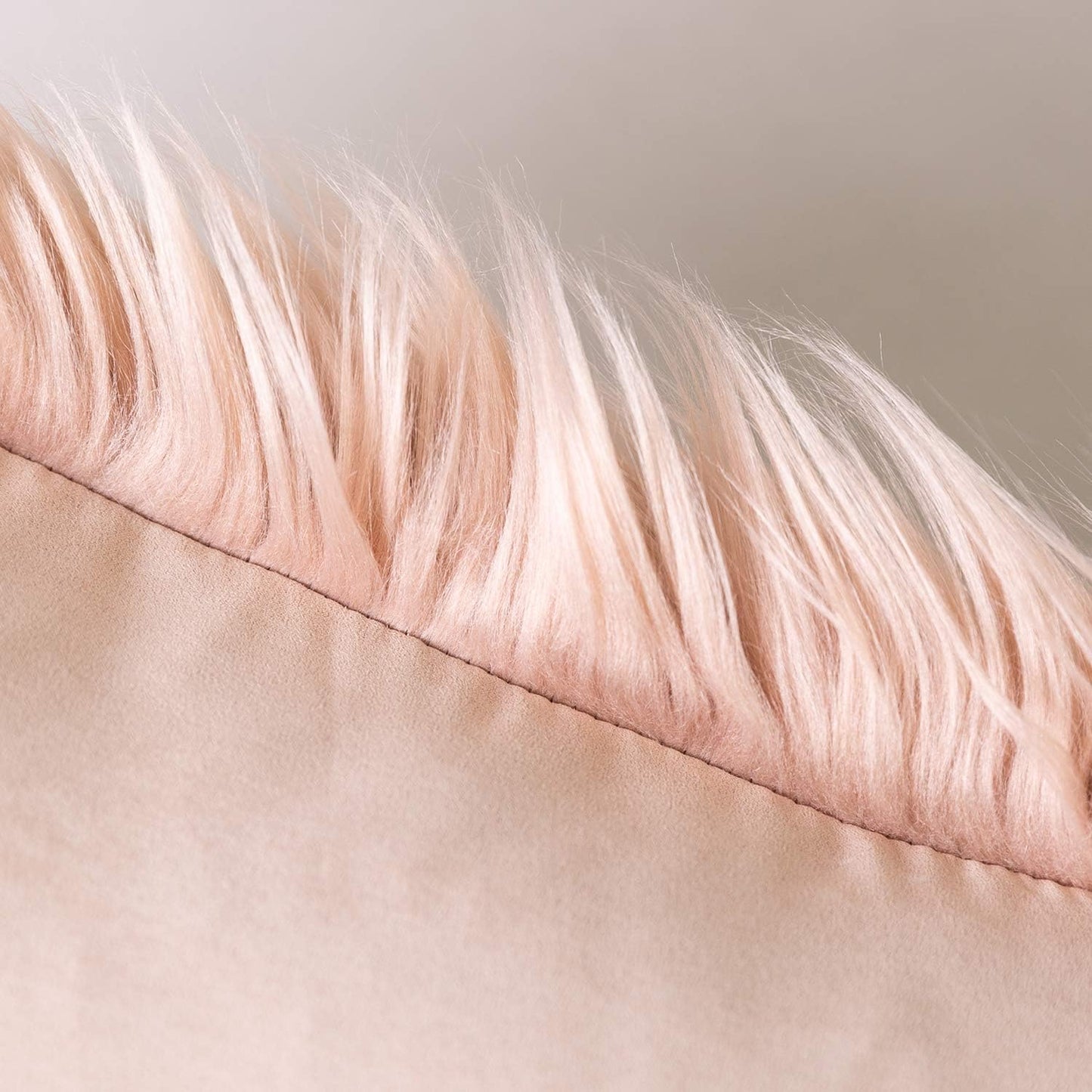 Phantoscope Pack of 2 Faux Fur Throw Pillow Covers Cushion Covers Luxury Soft Decorative Pillowcase Fuzzy Pillow Covers for Bed/Couch, Peachy Pink 18 x 18 Inches
