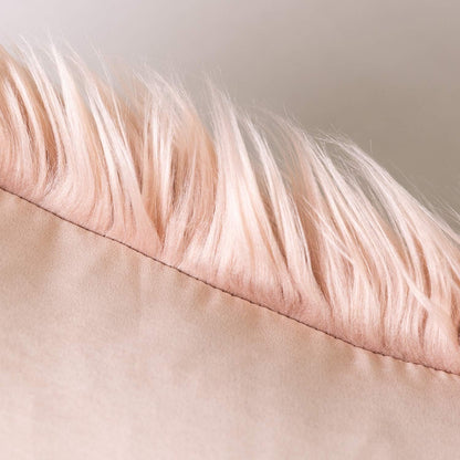 Phantoscope Pack of 2 Faux Fur Throw Pillow Covers Cushion Covers Luxury Soft Decorative Pillowcase Fuzzy Pillow Covers for Bed/Couch, Peachy Pink 18 x 18 Inches