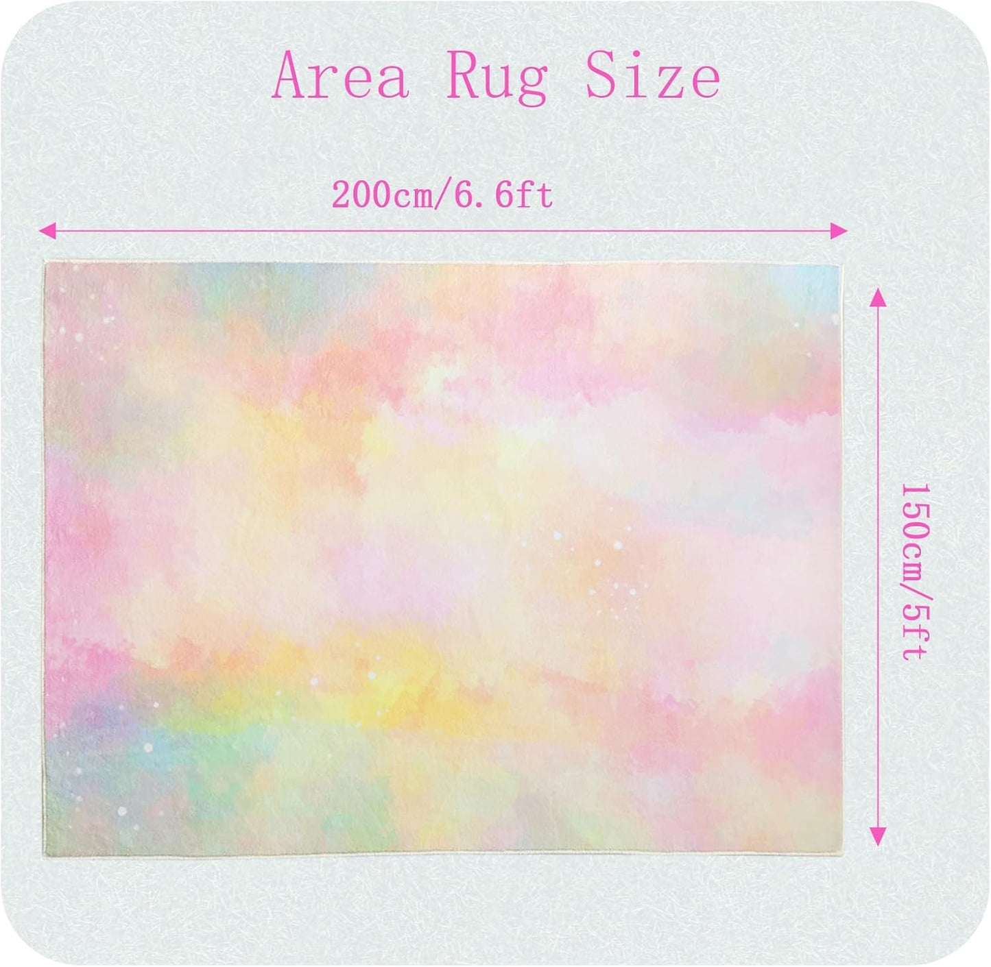 Kids Area Rug 5x6.6 - Pastel Pink Yellow Carpet for Boys Girls Bedroom, Soft Playroom Rug for Toddlers, Washable Nursery Mat, Neutral Modern Abstract Kids Decor for Living Room Classroom