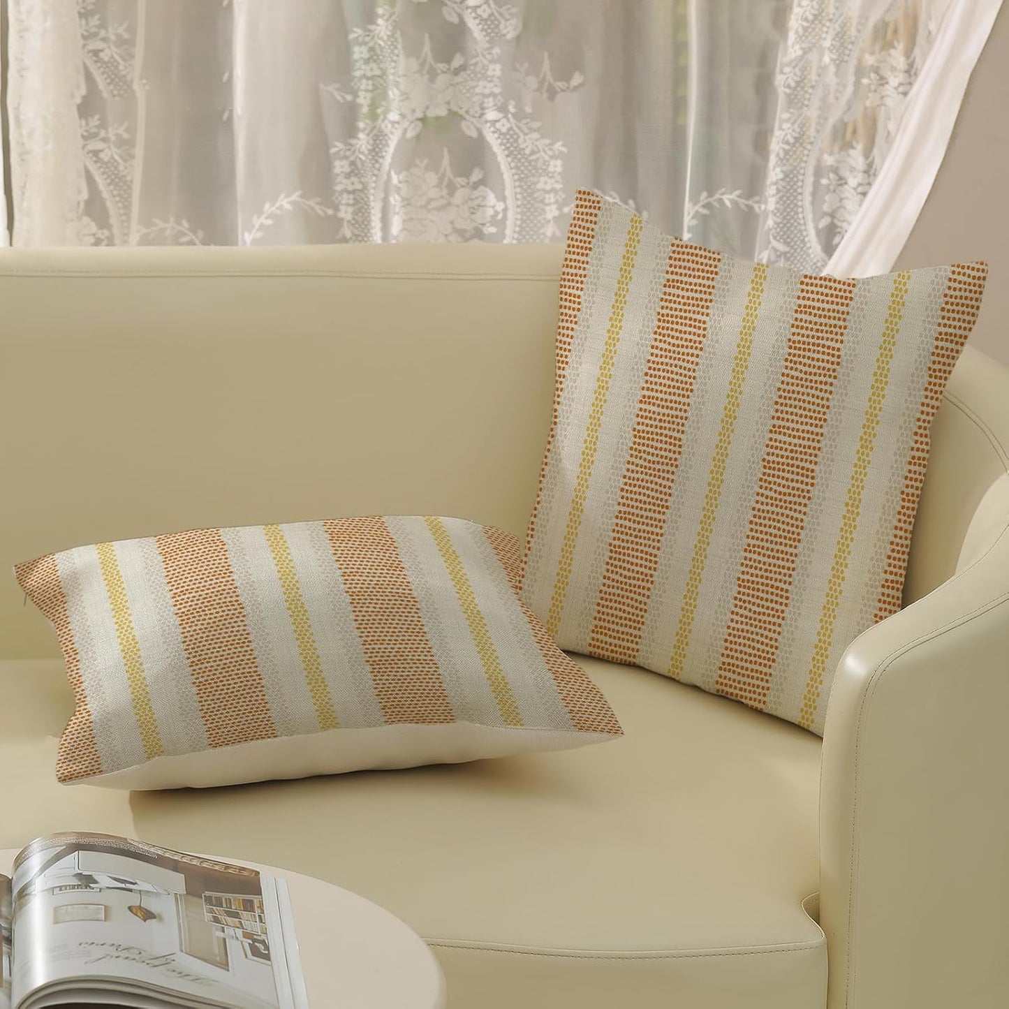 Pink Sage Green Pillow Covers 18x18 Inch 2 Pcs Boho Preppy Polka Dots Striped Decor Throw Pillows Modern Geometric Outdoor Farmhouse Decoration Pillowcase Linen Cushion Cover for Couch Sofa