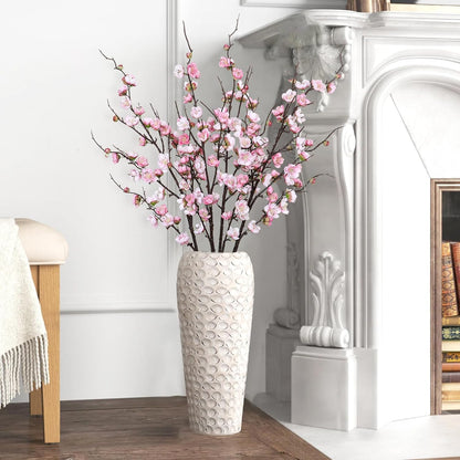 Betylifoy 4 Pcs Artificial Cherry Blossom Branches 38" Long Stems Faux Plum Blossom Flowers Faux Silk Cherry Blossom Stems Pink Fake Flowers for Vase Arrangement Home Wedding Table Spring Decor