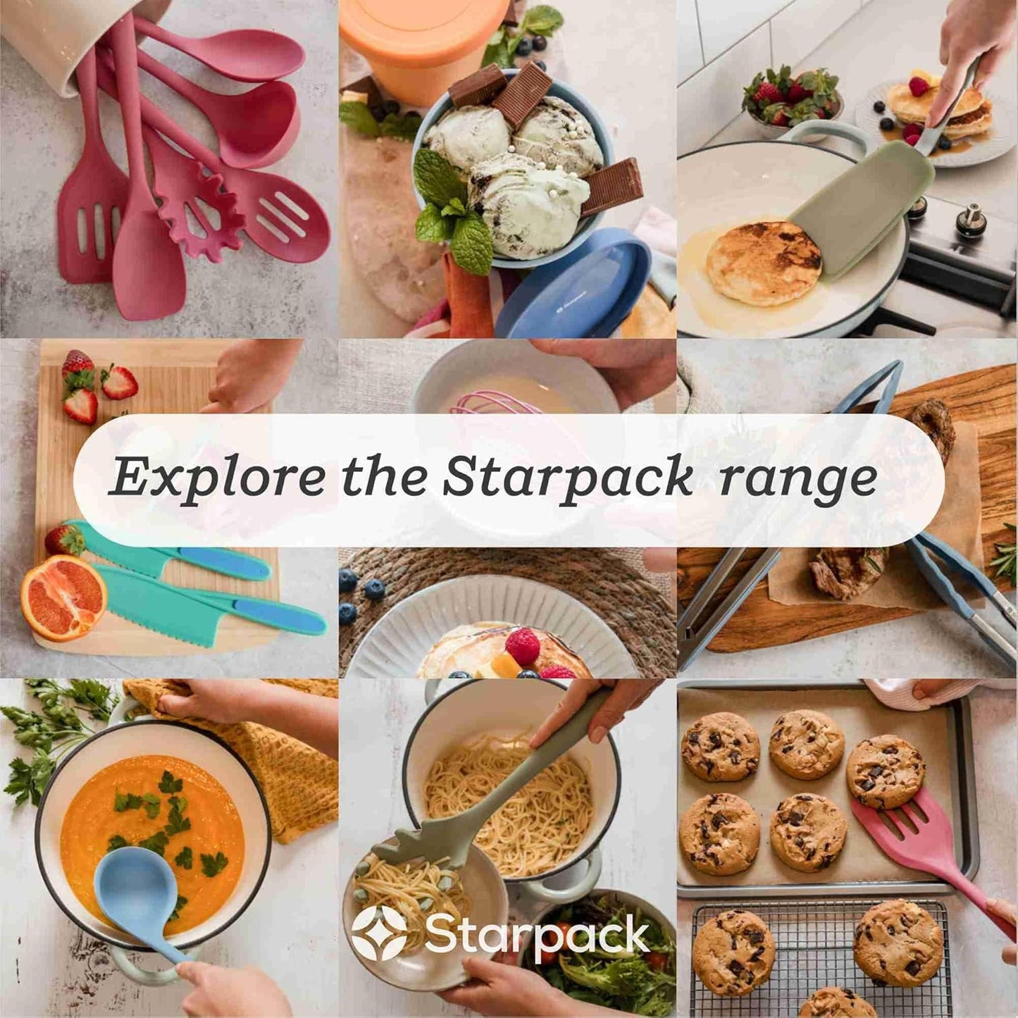 Starpack 'Scrape and Stir' Silicone Rubber Spatula Set (4-Piece) - LFGB Non Toxic, 600°F Heat Resistant, BPA-Free, One-Piece Kitchen Baking Spatulas - Dishwasher Safe for Nonstick Cookware Earthy Pink