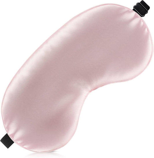 Sleep Mask Silk Eye Mask for Men Sleeping Mask, Adjustable Elastic Strap for Night Shading Sleep Mask, Soft and Comfortable for Both Men and Women(Pink)
