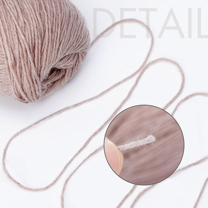 NICEEC 3 Skeins Soft Merino Wool Yarn - Soft & Warm, Finger Weight, Woolen Yarn for Crochet & Knitting, Total 5.3oz/606yds - Pale Pink