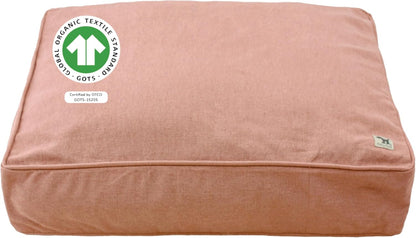 Molly Mutt Kyoto Dog Bed Duvet Cover, GOTS-Certified 100% Organic Cotton Canvas Cover for Dog, Puppy, or Cat Bed, Durable, Washable, and Free of Harmful Chemicals, Small, 22"x27"x5", Dusty Pink