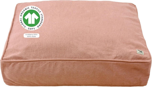 Molly Mutt Kyoto Dog Bed Duvet Cover, GOTS-Certified 100% Organic Cotton Canvas Cover for Dog, Puppy, or Cat Bed, Durable, Washable, and Free of Harmful Chemicals, Small, 22"x27"x5", Dusty Pink