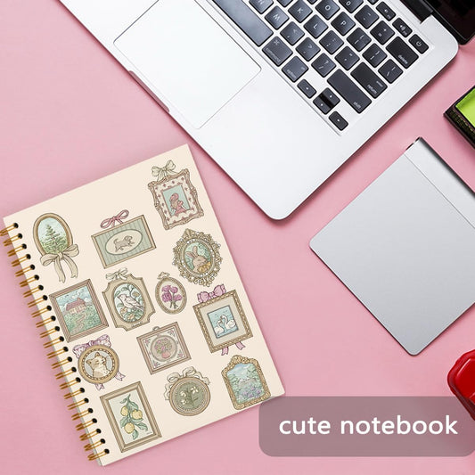 Cute Journal Notebook, Pink Vintage Journaling Notebooks for Women Girls Work School Office Supplies, Gifts for Women Girls, 5.5x8.3