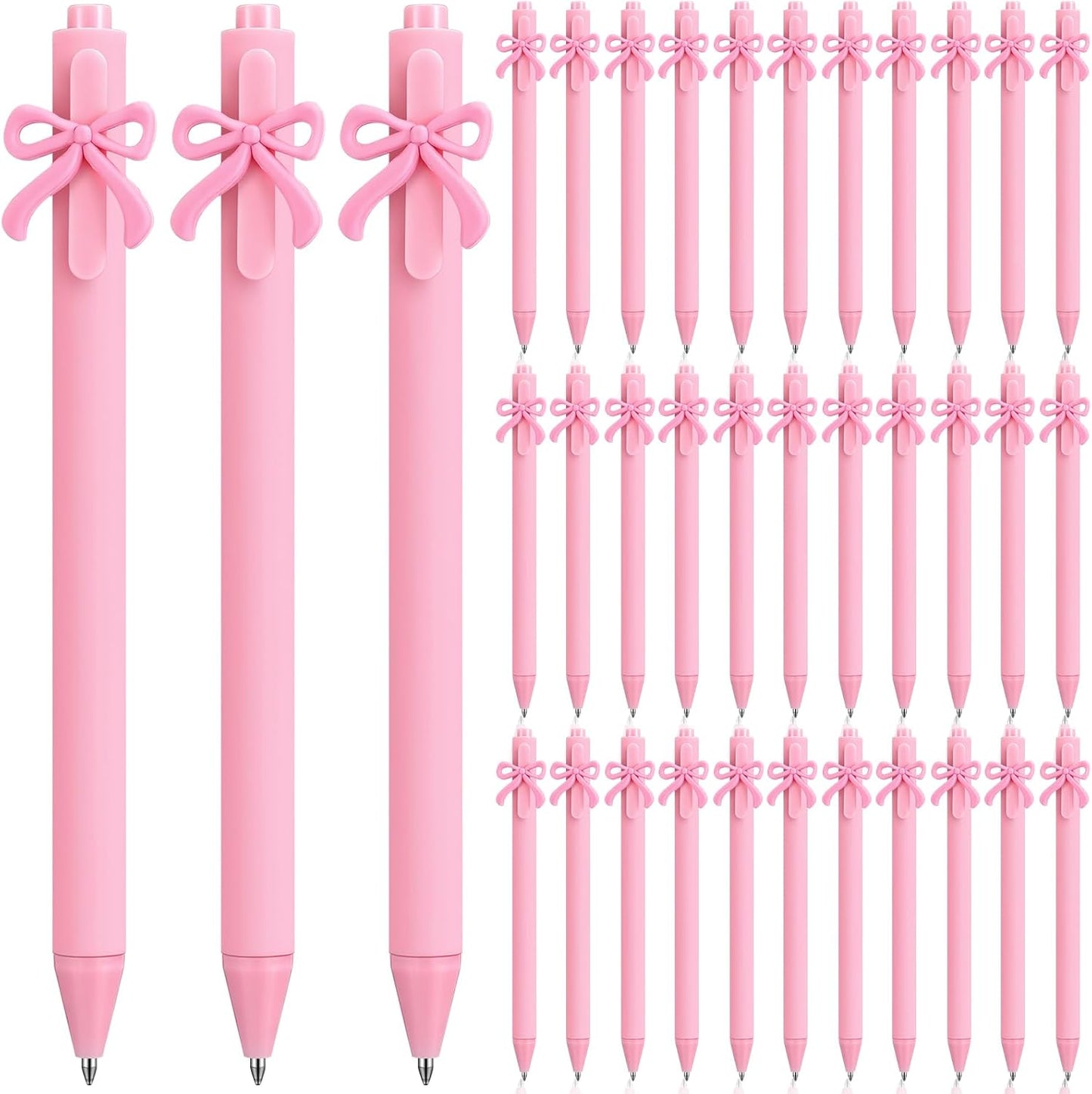 36 Pcs Pink Bow Pens Coquette Ballpoint Pen Bulk Pink Writing Pens Black Ink Birthday Bow Aesthetic Party Favor Gifts for Baby Shower Bridal Shower Spring Wedding Tea Party Office School Supplies