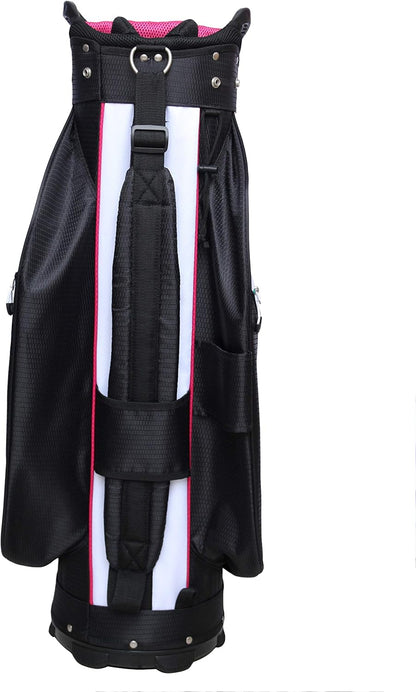 Majek Premium Ladies Black White Teal Pink 80s 1980s Retro Theme Golf Bag