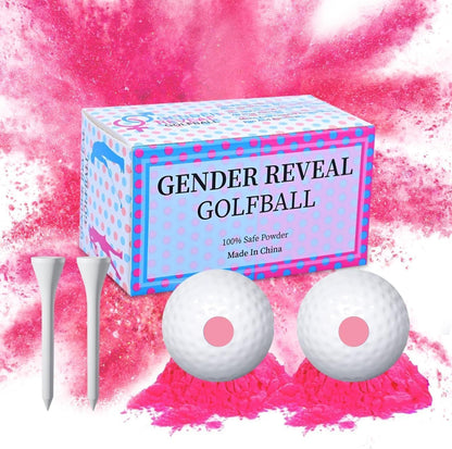 Gender Reveal Golf Balls Exploding Golf Ball (1Pink 1Blue with 2Wooden Tees per Pack) Girl or Boy Baby Reveal Ideas Baby Gender Decoration Ideas Theme (1 Blue 1 Pink)
