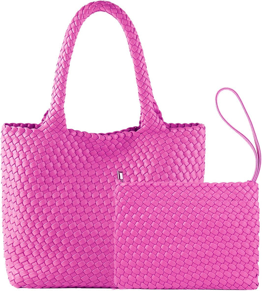 JINMANXUE Fashion Woven Bag Shopper Bag Travel Handbags and Purses Women Tote Bag Large Capacity Shoulder Bags