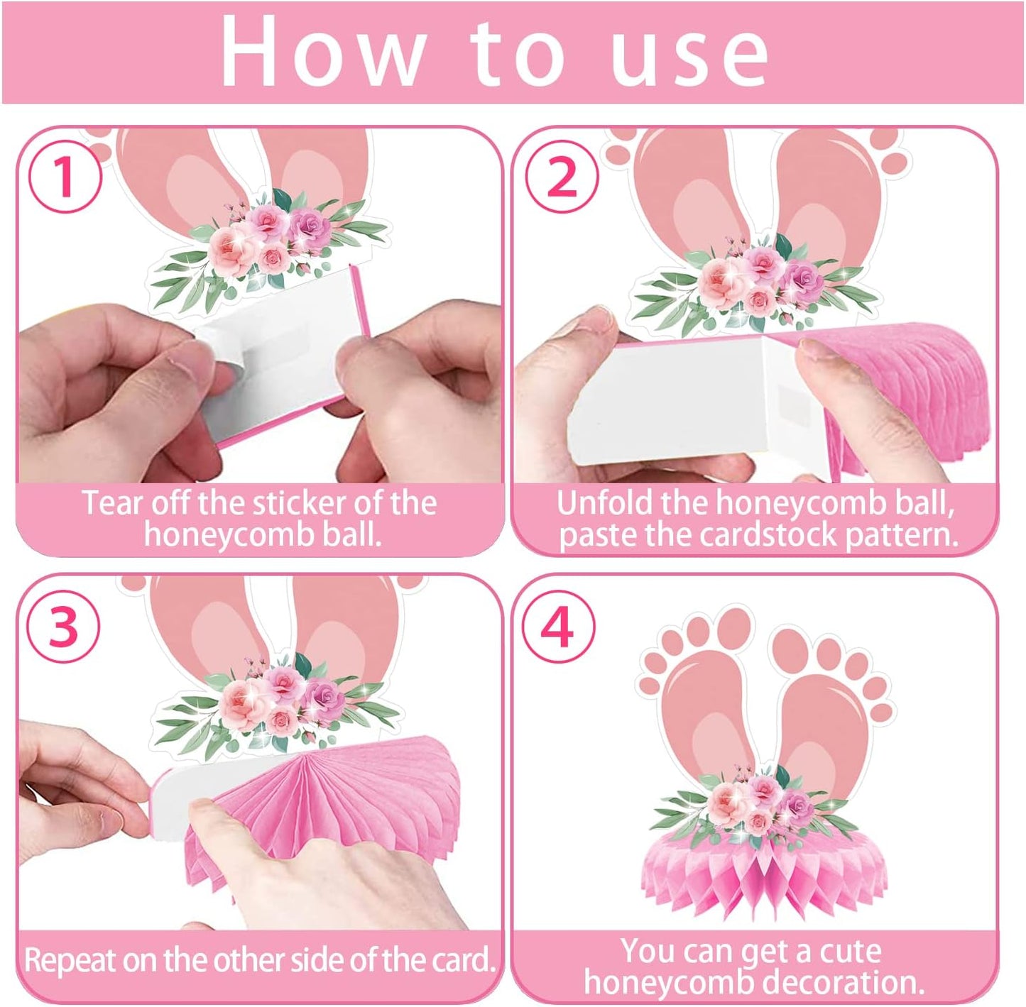 13 Pcs Pink Baby Shower Centerpiece for Girls - Honeycomb Decorations for Tables