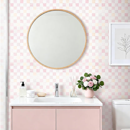 Pastel Checkered Wallpaper Peel and Stick Pink White Purple Yellow Retro Checkered Plaid Wallpaper Prepasted Rolls Geometric Checkerboard Contact Paper for Walls Bedroom Removable 17.5x80