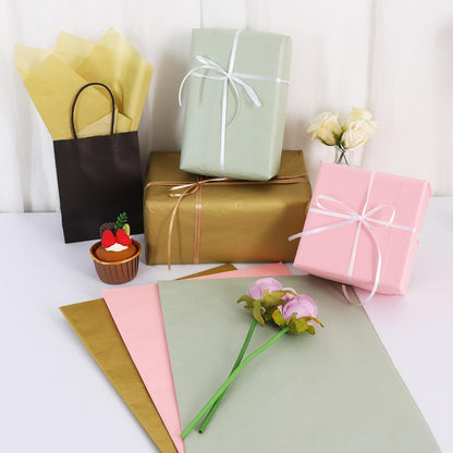 BEISHIDA 90 Sheets Sage Green Pink Gold Tissue Paper Bulk, Wrapping Tissue Paper for Gift Bags, 14 x 20 Inch Gift Wrap for Wedding Birthday Christmas Party DIY Crafts Decor Holiday Flowers