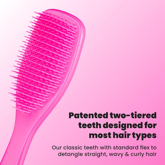 Tangle Teezer Ultimate Detangler Brush for Wet & Dry Hair, Eliminates Knots & Reduces Breakage for Straight to Wavy Hair Types, Runway Pink