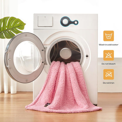 Luciphia Waterproof Pet Blanket for Medium Large Dogs Soft Cat Sherpa Calming Thick Cover Leakproof Cozy Puppy Sofa Bed Car Couch Protector(Pink,63x50 inches)