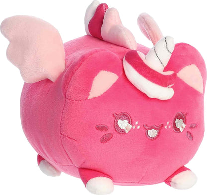 Aurora Enchanting Tasty Peach Sweetheart Pegasus Meowchi Stuffed Animal - Fun Seasonal Plush For Kids and Adult Collectors - Perfect for Decorating Rooms and Valentine's Day - Pink 8.5 Inches