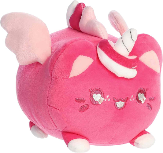 Aurora Enchanting Tasty Peach Sweetheart Pegasus Meowchi Stuffed Animal - Fun Seasonal Plush For Kids and Adult Collectors - Perfect for Decorating Rooms and Valentine's Day - Pink 8.5 Inches