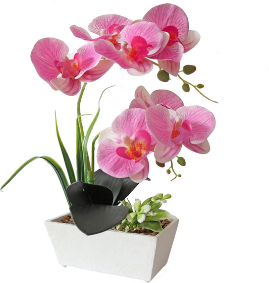 Pink Orchid Artificial Flowers Faux Orchid Flower Decorations Fake Indoor Plants Dining Table Decor Centerpiece Arrangements Phalaenopsis Orchids Fake Flowers That Look Real Home Decoration