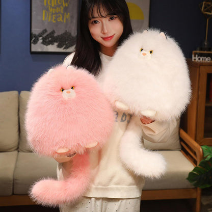 PEACH CAT Fat Cat Stuffed Animal 11.8" Big Kitten Plushies Cute Plush Toys Birthday Gifts for Kids Pink
