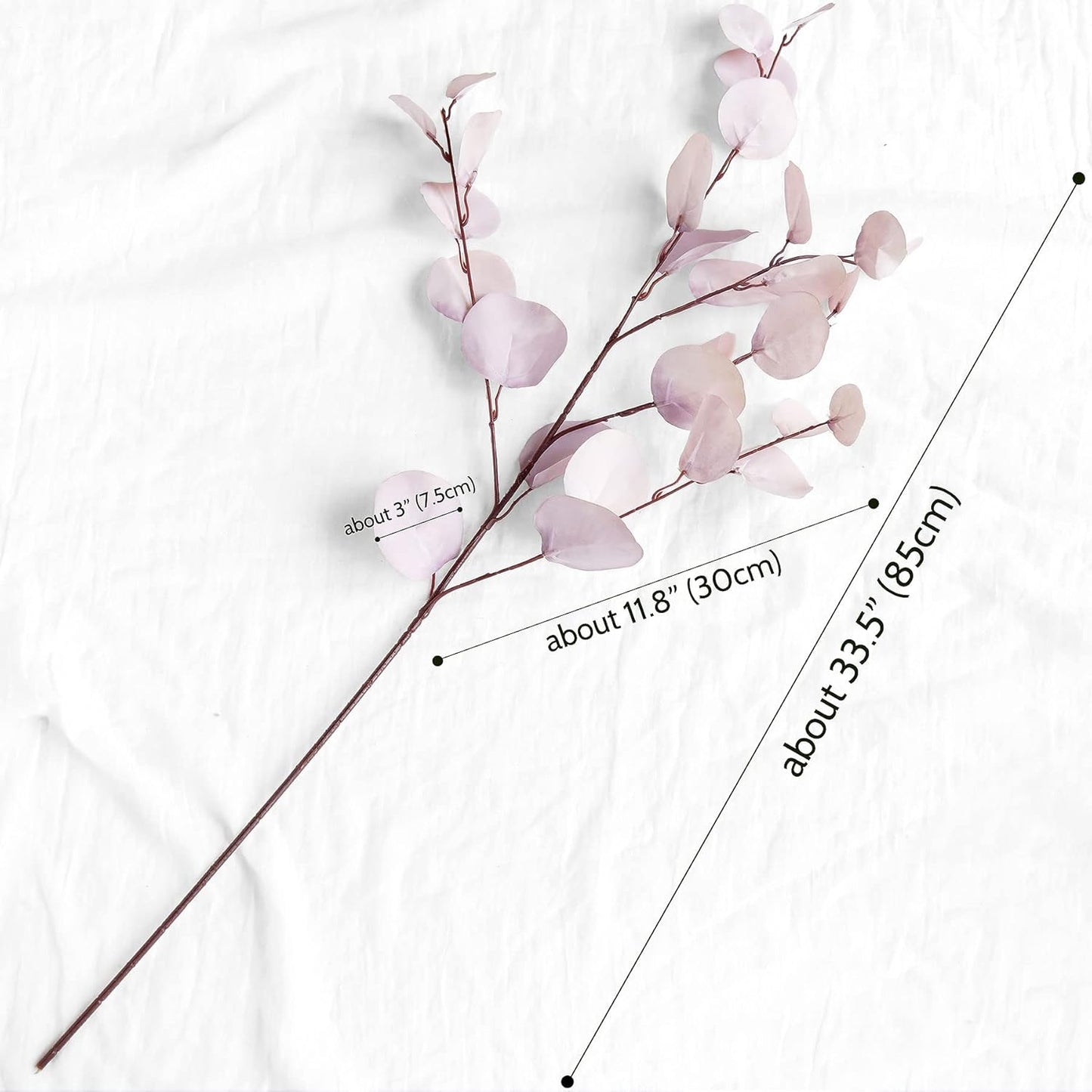 Blush Pink Eucalyptus Artificial Silk Leaves Realistic Looking for Centerpieces Fillers Bouquets Six Stems