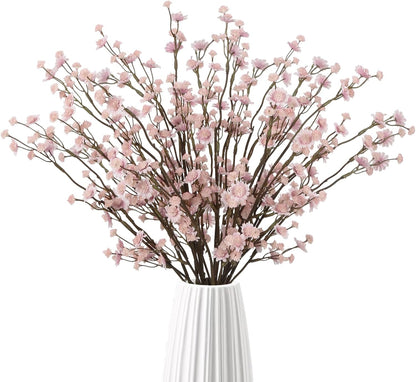 10PCS Light Pink Fake Babys Breath Bouquets 22.8" Tall Babys Breath Artificial Flowers Realistic Faux Silk Gypsophila Flowers Bulk for Bridal Shower Wedding Party Home Decorations (Light Pink)