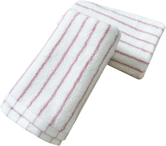 USTIDE Pink Striped Hand Towels 100% Cotton Soft Clean Hand Towel for Bathroom Kitchen Sports Cute Pink White Stripes Hand Towel 2 Pack, 14 x 30 Inch