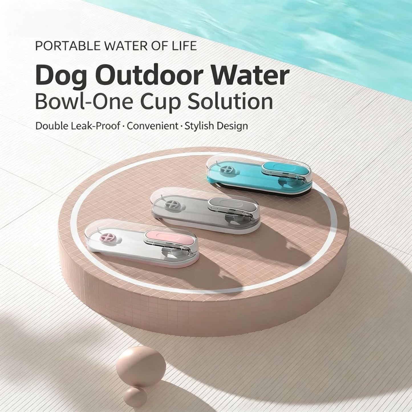 Dog Water Bottle Portable, 11.8 oz(350 ml) Leak-Proof Pet Travel Water Bottle, BPA-Free, Lightweight, Foldable for Hiking, Walking, Car Rides (Pink)