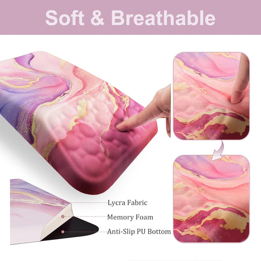 Ospelelf Ergonomic Mouse Pad and Keyboard Wrist Rest Support, Wrist Rest for Computer Keyboard, Office, Gaming, Pink