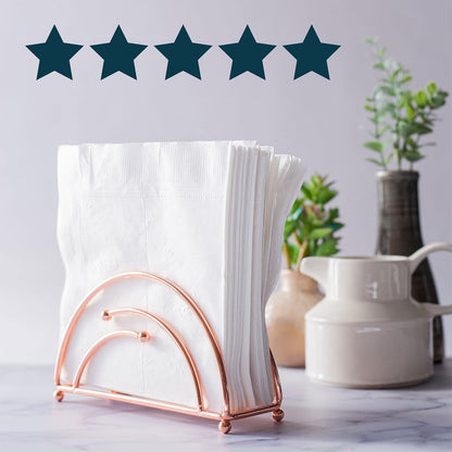 Modern Napkin Holder for Tables - Half Circle - Rose Gold - Tabletop - Free Standing Napkin Holder by Museo