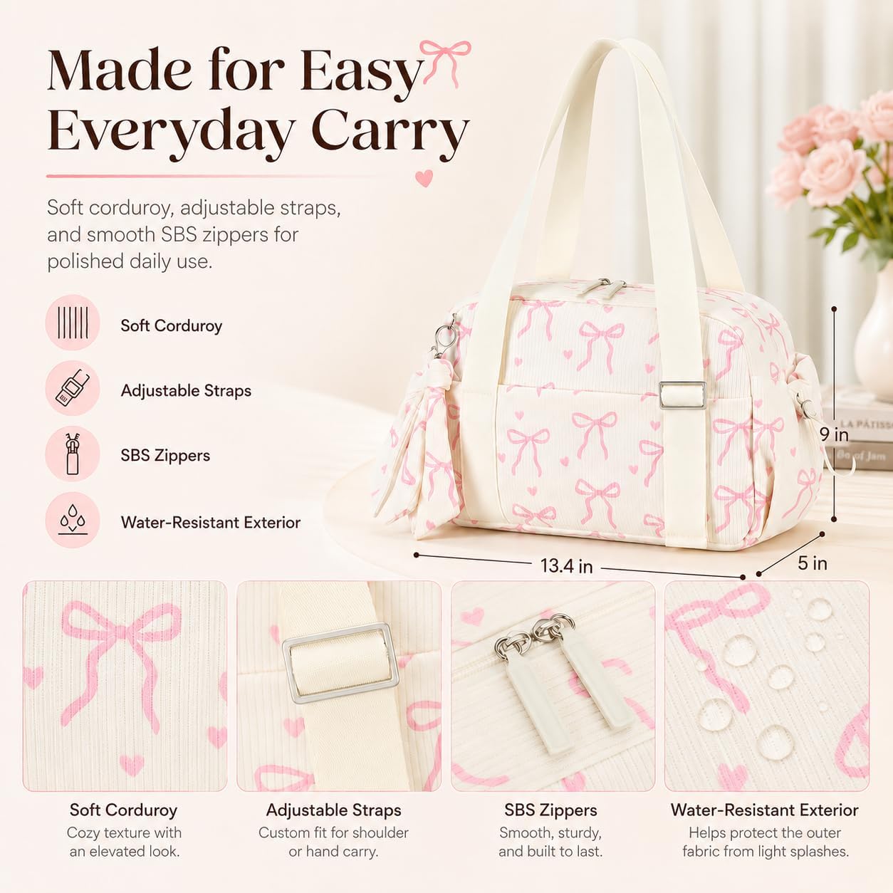 LOIDOU Aesthetic Mini Gym Bag for Women with Wet Dry Pocket, Lightweight Corduroy Dance Ballet Gymnastic Small Tote Bag for Workout Yoga Clean Girl Lifestyle Overnight Weekend Trip