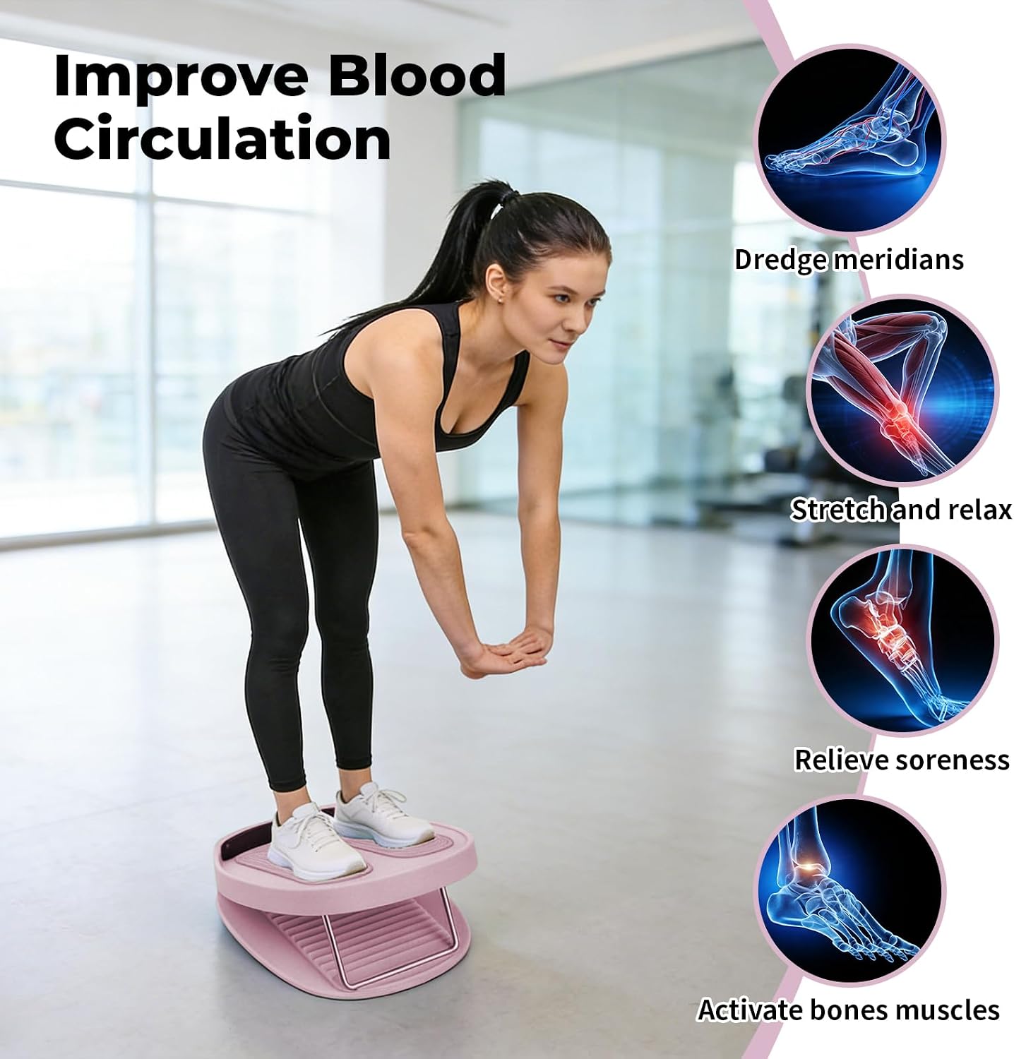 Calf stretcher slant board, 15-Level Adjustable Slant Board for Plantar Fasciitis, Shin Splints & Achilles Tendonitis, Lightweight Ankle Stretch Board for Home Gym or Travel