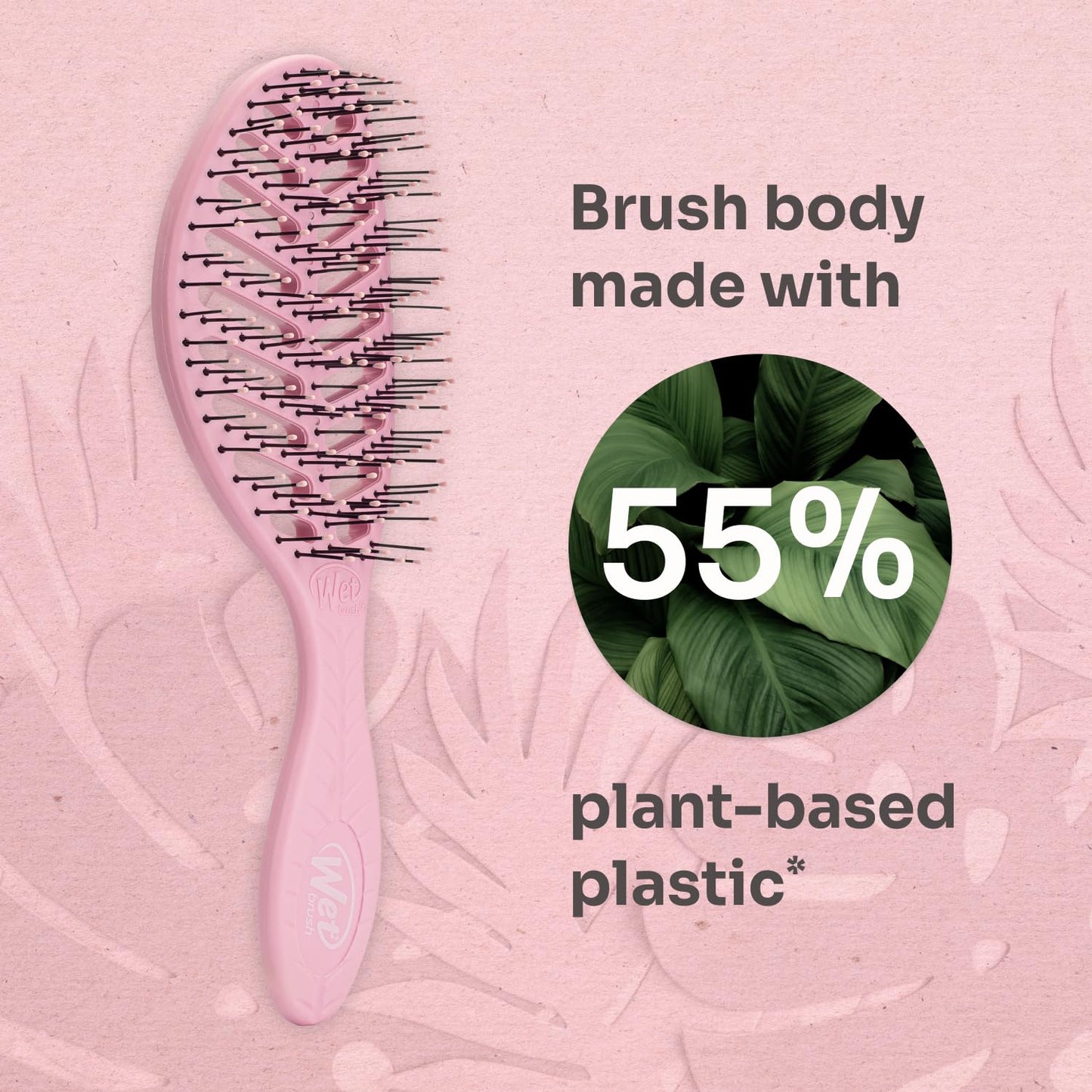 Wet Brush Go Green Speed Dry Hair Brush, Pink - Vented Design & Ultra Soft HeatFlex Bristles - Ergonomic Handle Manages Tangle & Uncontrollable Hair - Pain-Free Hair Accessories