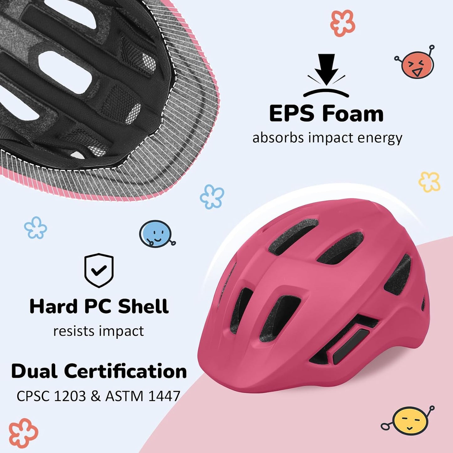 Toddler/Kids Bike Helmet, Adjustable and Multi-Sport, from Infant to Schoolchild, 2 Sizes