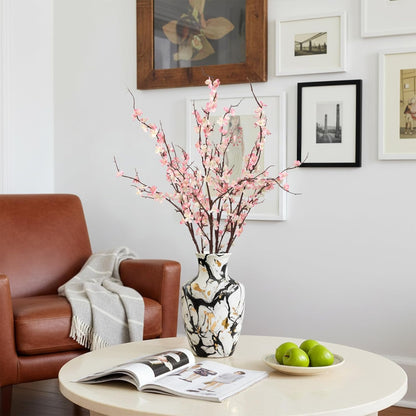 38'' Artificial Cherry Blossom Branches 4PCS Pink Cherry Blossom Branches with Long Stems Faux Silk Flowers for Vase Spring Wedding Home Office Bedroom Party Table Centerpieces Decor (Pink)