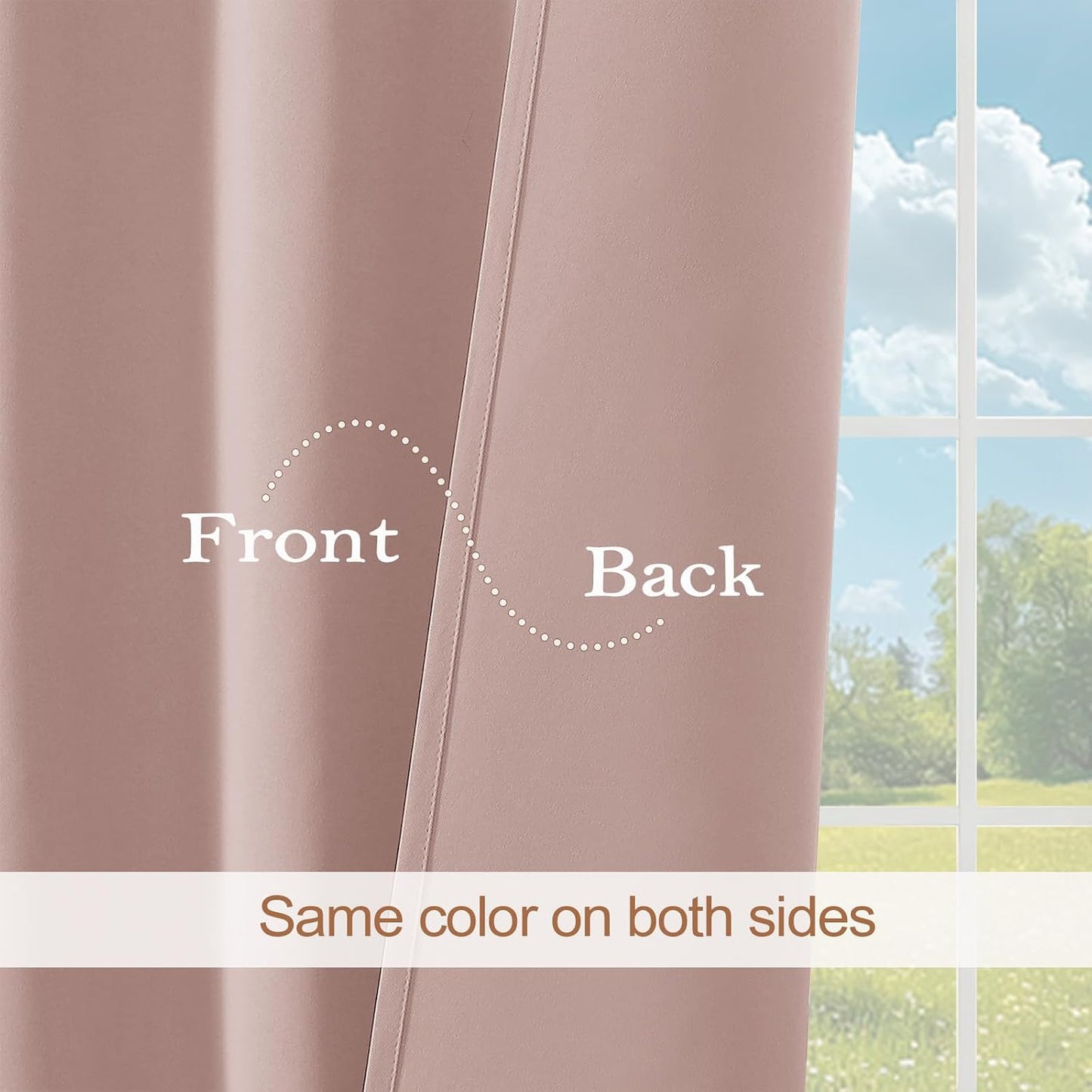 Blush Pink Valance for Windows 18 Inch Length, Thermal Insulated Short Kitchen Curtain for Laundry Basement, Dual Rod Pocket Blackout Window Valance, 1 Piece, 60Wx18L Inches