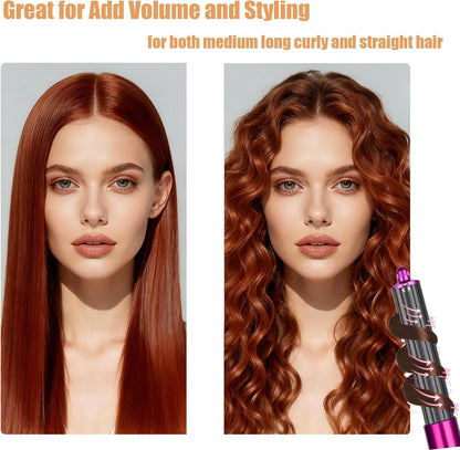 40mm/1.6" Long Barrel Attachment for Dyson Airwrap Compatible - Adjustable Bidirectional Curling, Heat-Resistant Material, Instant Use for Voluminous (Curling Iron Pink 40mm)