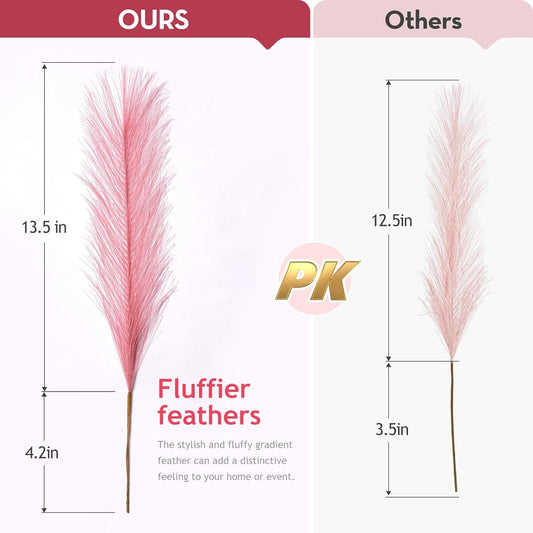 Alecono 𝟯𝟬𝙋𝙘𝙨 Pampas Grass 17in, Pink Pampas Grass Decor for Home Decoration, Faux Pampas Grass Wall Decor for Wedding Centerpieces Party Decorations(Blush, Cream, Pink)