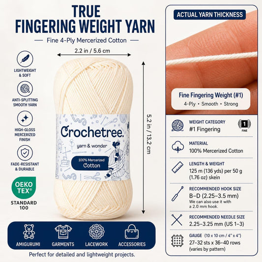 Premium Mercerized Cotton Yarn for Crochet & Knitting – Fingering Weight 4-Ply, 50g (1.76 oz) / 125 m (136 yds), High-Gloss, Anti-Splitting, Fade-Resistant Cotton (Pink Shades)