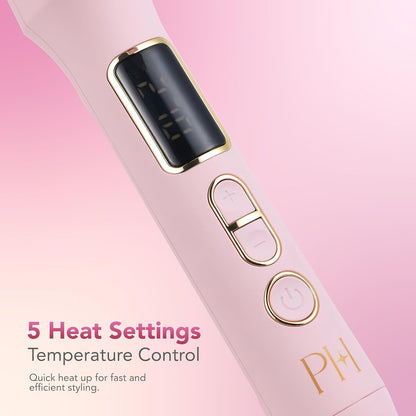 Paris Hilton - Curling Iron, Temperature Control & LCD Display, Professional Hair Styler for Smooth, Defined Curls (Pink)