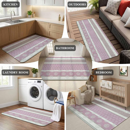 Bathroom Rugs 31.5x47.2 Inch, Farm Fruits Non Slip Rugs Washable Low Pile, Watermelon Lemons Peach Pink Grey Striped Front Door Mat Entryway Rug with Rubber Backing