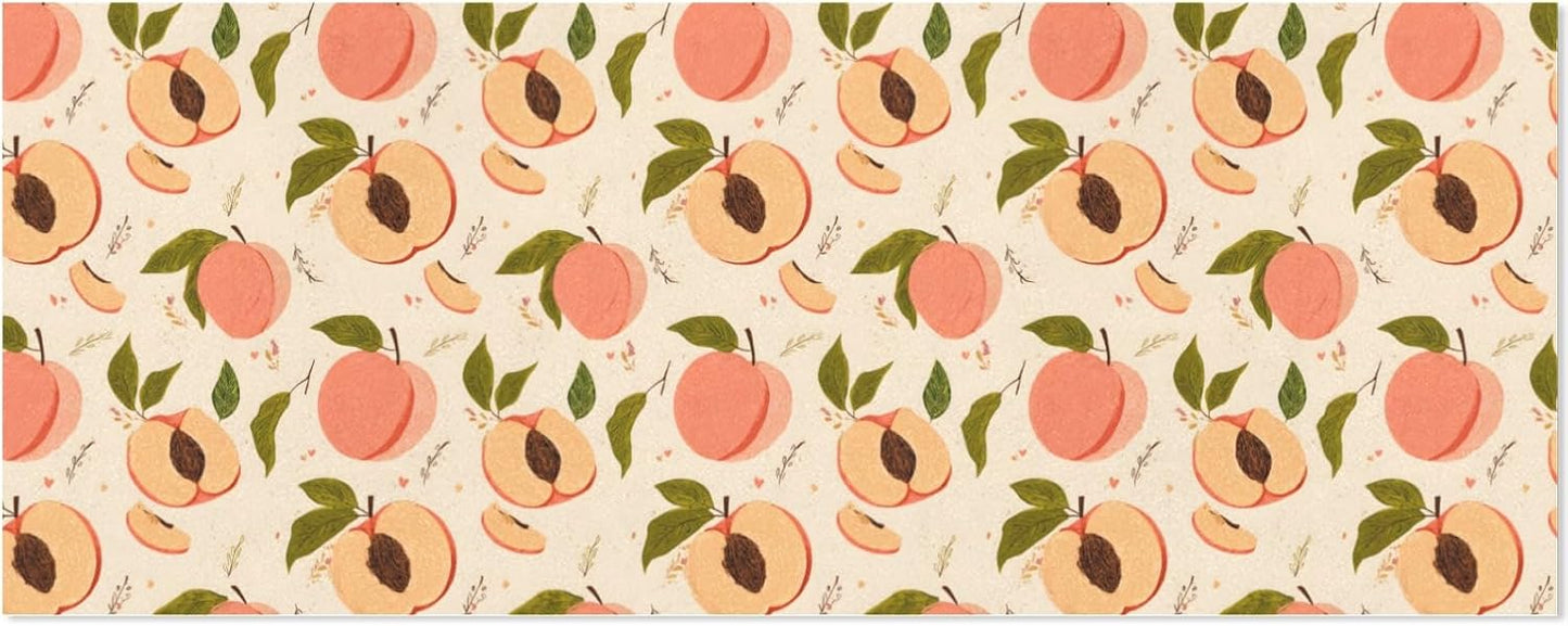 OTVEE Peaches Pattern Design Birthday Wrapping Paper Roll, Mini Roll Gift Wrap Perfect for Weddings, Brides, Holidays, Baby Showers - 58 x 22.8 inches