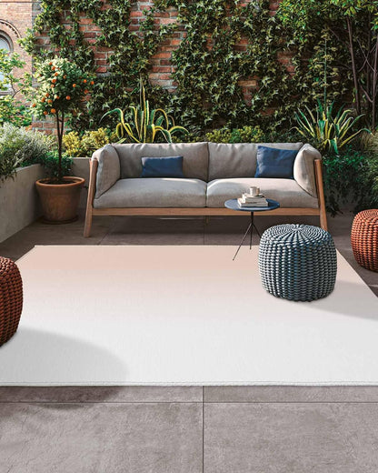 Outdoor Rug for Patio, Large Floor Mat Dreamy Peach Pink and White Gradient Non Slip Area Rug Rubber Backing Quick Dry Clearance Carpet for Camping Rugs, Garden, Lawn, Deck, Porch, 6' x 9'