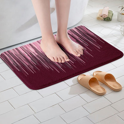 Feelyou Pink Stripes Bathroom Rugs Geometric Ombre Abstract Bath Mats Microfiber Modern Striped Art Bathroom Accessories Luxury Floor Doormats Non-Slip 20"x32" Soft