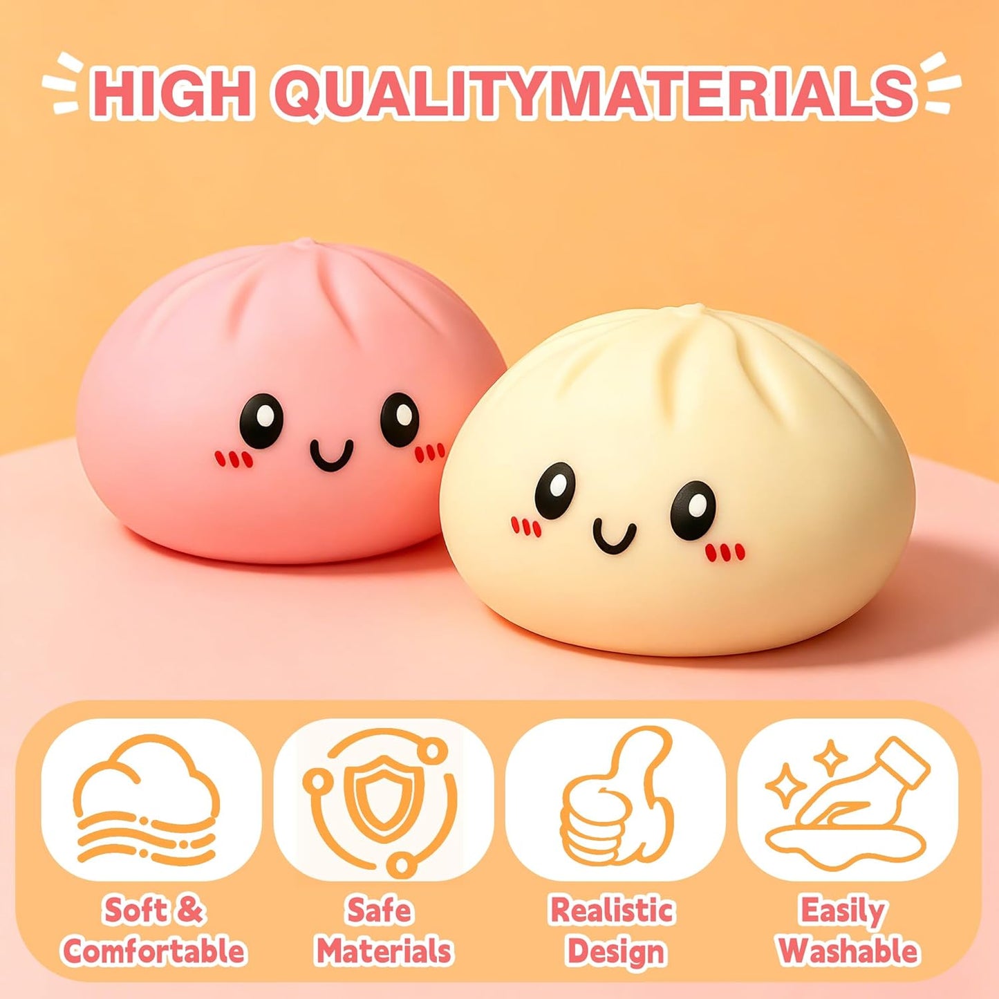 2026 Upgraded Dumpling Stress Ball, Dumpling Squishies Toy with Steamer, Squishy Dumpling Toy Mystery Box, Soft and Fun Stress Relief Toys, A Surprise Gift for Teenagers and Adults (Pink)
