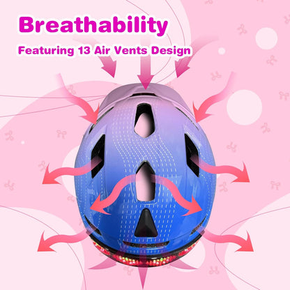 Kids Bike Helmet with LED Lights, Remote Control Turn Signals Safety Helmet Back Light for Youth Mountain Cycling Scooter Skateboarding, Adjustable and Lightweight for Boys Girls