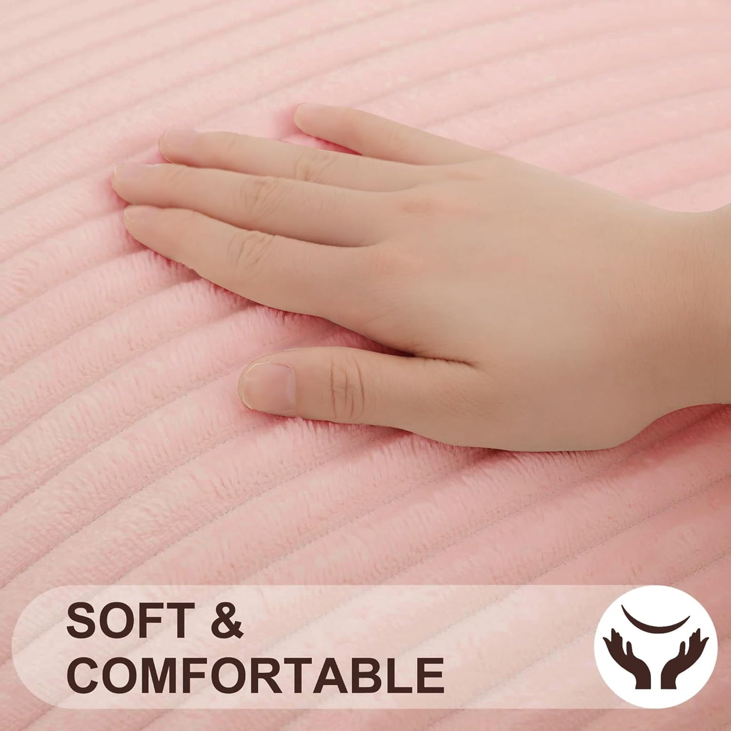Simmore Decorative Summer Throw Pillow Covers 18x18 Set of 2, Soft Plush Flannel Double-Sided Fluffy Lumbar Pillow Covers for Couch Sofa Living Room, Pink